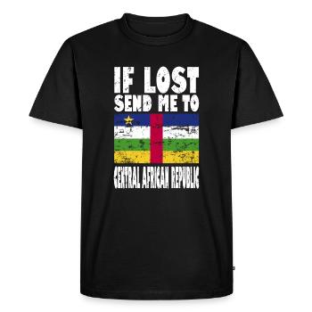 Central African Republic Flag Saying - Men's Premium Organic T-Shirt - black - Front - Nico (187cm)