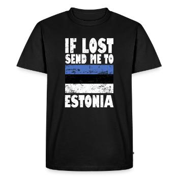 Drapeau de l’Estonie - T-shirt Premium bio Homme - noir - Devant - Nico (187cm)