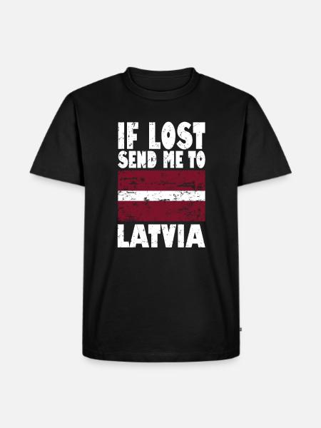 Latvia Flag Slogan - Men's Premium Organic T-Shirt - black