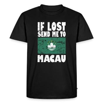 Macau Flag Saying - Men's Premium Organic T-Shirt - black - Front - Nico (187cm)