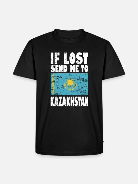 Kazakhstan Flag Saying - Men's Premium Organic T-Shirt - black