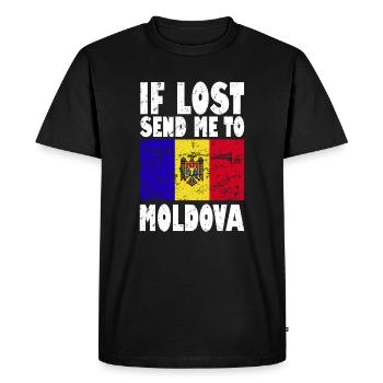 Slogan du drapeau de la Moldavie - T-shirt Premium bio Homme - noir - Devant - Nico (187cm)