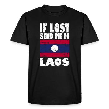 Drapeau du Laos - T-shirt Premium bio Homme - noir - Devant - Nico (187cm)