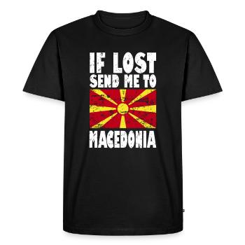 Macedonia Flag Slogan - Men's Premium Organic T-Shirt - black - Front - Nico (187cm)