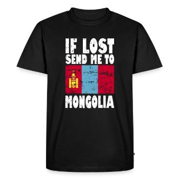 Mongolia Flag Saying - Men's Premium Organic T-Shirt - black - Front - Nico (187cm)