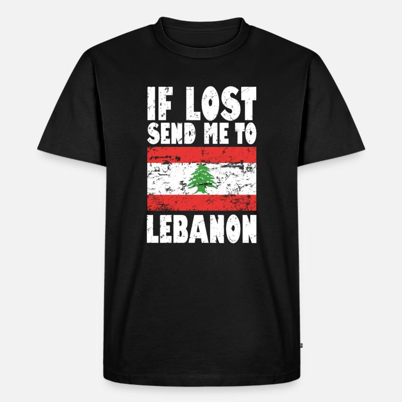 Libanon Flagge Spruch - Männer Premium Bio T-Shirt - Schwarz