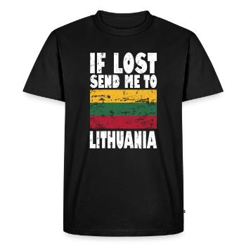Lithuania Flag Saying - Men's Premium Organic T-Shirt - black - Front - Nico (187cm)