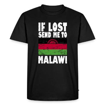 Malawi Flag Saying - Men's Premium Organic T-Shirt - black - Front - Nico (187cm)