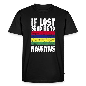 Drapeau de l’île Maurice - T-shirt Premium bio Homme - noir - Devant - Nico (187cm)
