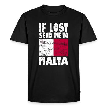 Malta Flag Saying - Men's Premium Organic T-Shirt - black - Front - Nico (187cm)