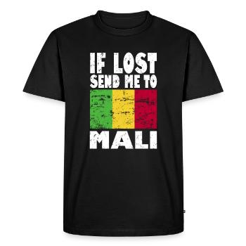 Slogan du drapeau du Mali - T-shirt Premium bio Homme - noir - Devant - Nico (187cm)
