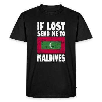 Drapeau des Maldives - T-shirt Premium bio Homme - noir - Devant - Nico (187cm)