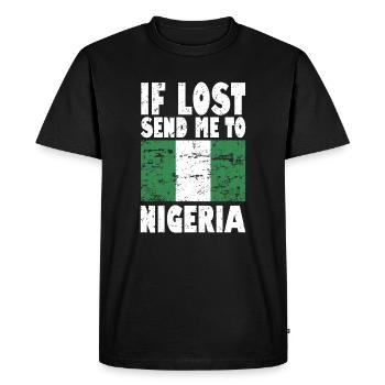 Drapeau du Nigeria - T-shirt Premium bio Homme - noir - Devant - Nico (187cm)