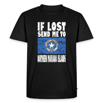 Drapeau des îles Mariannes du Nord - T-shirt Premium bio Homme - noir - Devant - Nico (187cm)