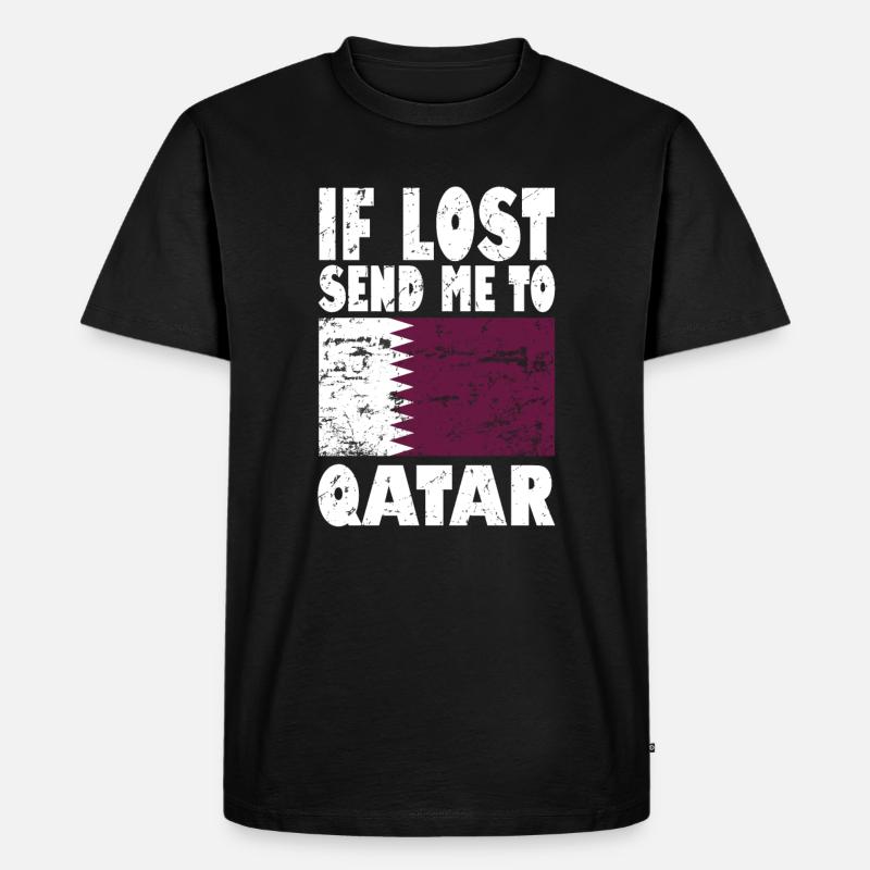 Katar Flagge Spruch - Männer Premium Bio T-Shirt - Schwarz
