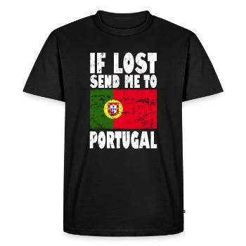Drapeau du Portugal - T-shirt Premium bio Homme - noir - Devant - Nico (187cm)
