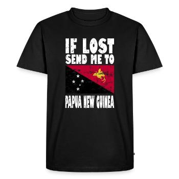Drapeau de la Papouasie-Nouvelle-Guinée - T-shirt Premium bio Homme - noir - Devant - Nico (187cm)