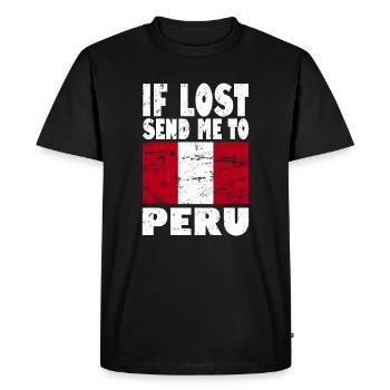 Peru Flag Saying - Men's Premium Organic T-Shirt - black - Front - Nico (187cm)