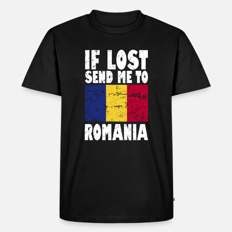 Slogan du drapeau roumain - T-shirt Premium bio Homme - noir