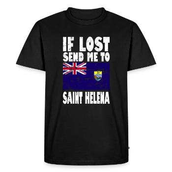 Saint Helena Flag Saying - Men's Premium Organic T-Shirt - black - Front - Nico (187cm)