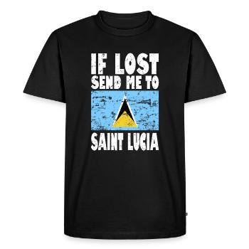 Saint Lucia Flag Saying - Men's Premium Organic T-Shirt - black - Front - Nico (187cm)