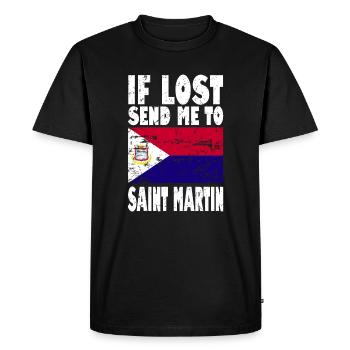 Drapeau Saint-Martin - T-shirt Premium bio Homme - noir - Devant - Nico (187cm)