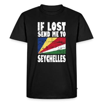Seychelles Flag Saying - Men's Premium Organic T-Shirt - black - Front - Nico (187cm)