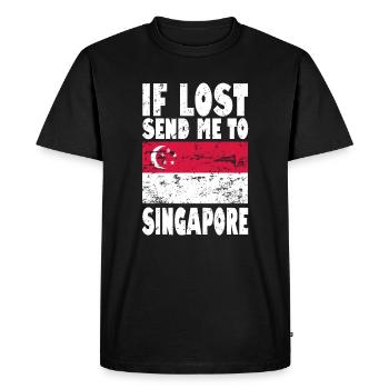 Drapeau de Singapour - T-shirt Premium bio Homme - noir - Devant - Nico (187cm)