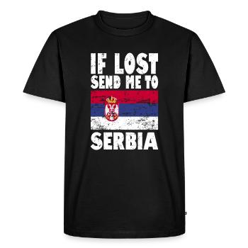 Slogan du drapeau de la Serbie - T-shirt Premium bio Homme - noir - Devant - Nico (187cm)