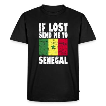 Senegal Flag Saying - Men's Premium Organic T-Shirt - black - Front - Nico (187cm)