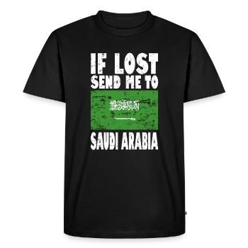 Slogan du drapeau de l’Arabie saoudite - T-shirt Premium bio Homme - noir - Devant - Nico (187cm)