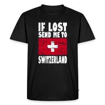 Slogan du drapeau suisse - T-shirt Premium bio Homme - noir - Devant - Nico (187cm)