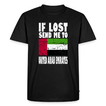United Arab Emirates Flag Saying - Men's Premium Organic T-Shirt - black - Front - Nico (187cm)