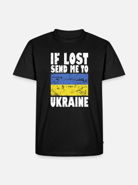 Ukraine Flag Slogan - Men's Premium Organic T-Shirt - black