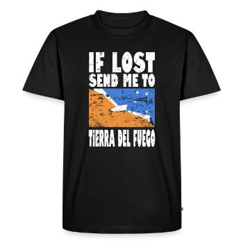 Drapeau de la Terre de Feu - T-shirt Premium bio Homme - noir - Devant - Nico (187cm)