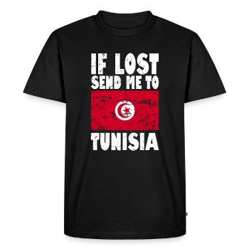 Tunisia Flag Slogan - Men's Premium Organic T-Shirt - black - Front - Nico (187cm)