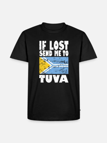 Tuva flagga säger - Ekologisk premium-T-shirt herr - svart