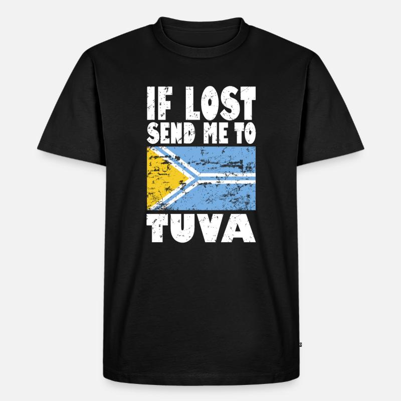 Tuva Flagge Spruch - Männer Premium Bio T-Shirt - Schwarz