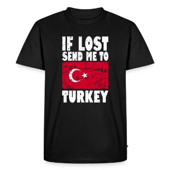 Drapeau de la Turquie - T-shirt Premium bio Homme - noir - Devant - Nico (187cm)