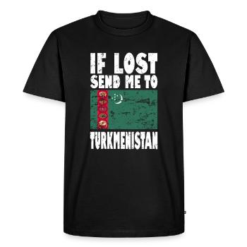Drapeau du Turkménistan - T-shirt Premium bio Homme - noir - Devant - Nico (187cm)
