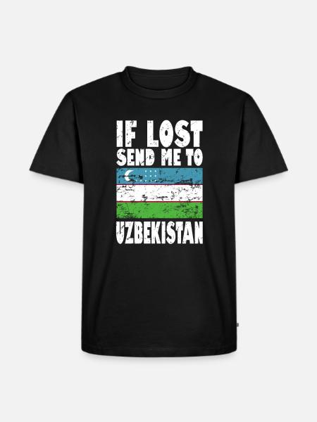 Uzbekistan Flag Saying - Men's Premium Organic T-Shirt - black