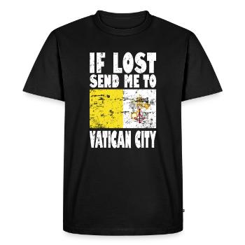 Drapeau de la Cité du Vatican - T-shirt Premium bio Homme - noir - Devant - Nico (187cm)