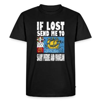 Drapeau saint-Pierre-et-Miquelon - T-shirt Premium bio Homme - noir - Devant - Nico (187cm)
