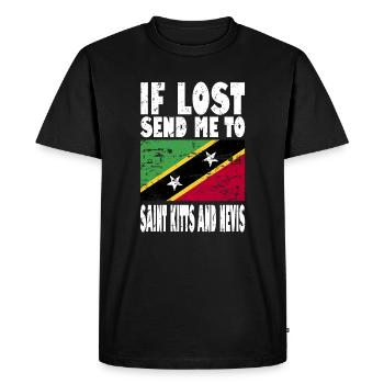 Saint Kitts and Nevis Flag Saying - Men's Premium Organic T-Shirt - black - Front - Nico (187cm)