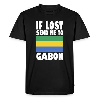 Drapeau du Gabon - T-shirt Premium bio Homme - noir - Devant - Nico (187cm)