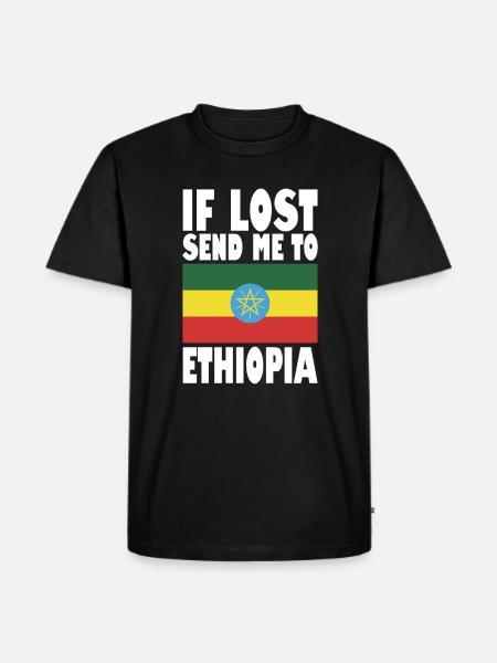 Ethiopia Flag Saying - Men's Premium Organic T-Shirt - black