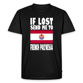 Français Drapeau de la Polynésie - T-shirt Premium bio Homme - noir - Devant - Nico (187cm)