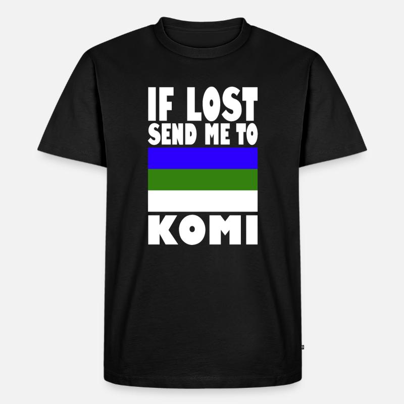 Dicton du drapeau Komi - T-shirt Premium bio Homme - noir