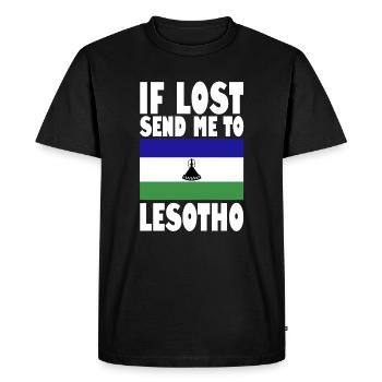 Lesotho Flag Saying - Men's Premium Organic T-Shirt - black - Front - Nico (187cm)