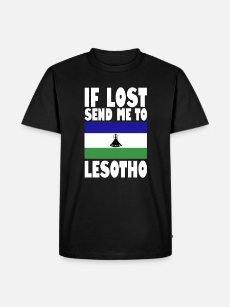 Lesotho Flag Saying - Men's Premium Organic T-Shirt - black